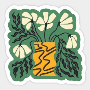 Retro Poppy Vase Sticker